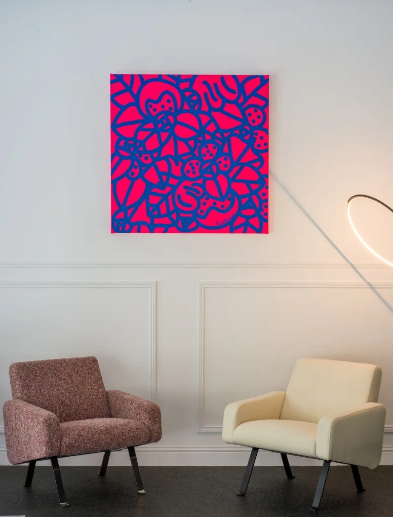 Pink Monday 100x100cm - Pierre Guillonneau